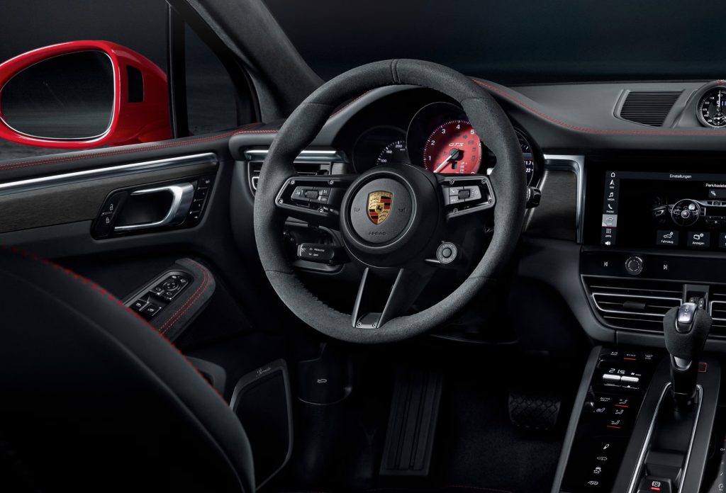 Interior view of the 2026 Porsche Macan GTS showing premium materials and advanced cockpit layout.