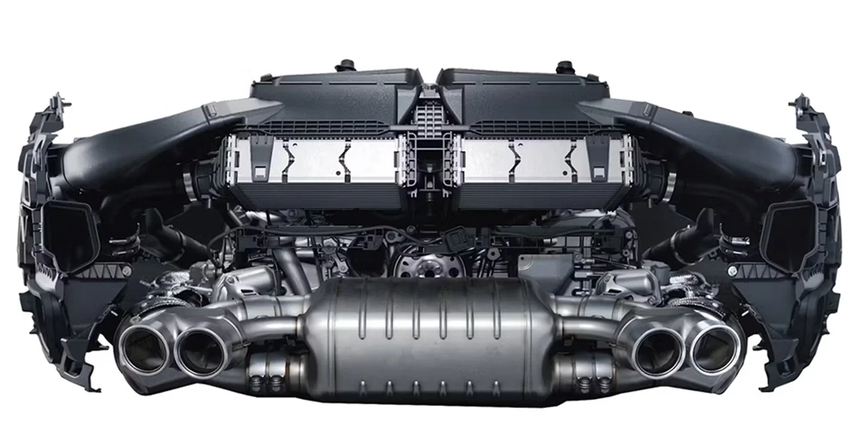 Cutaway of the 2026 Porsche 911 Carrera 4S Cabriolet 3.0-liter twin-turbo flat-six engine producing 473 horsepower for precision performance.
