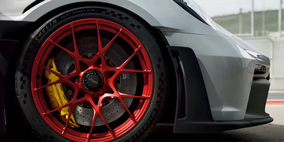 Close-up view of Porsche LED Matrix headlight on 2026 911 Carrera GTS.