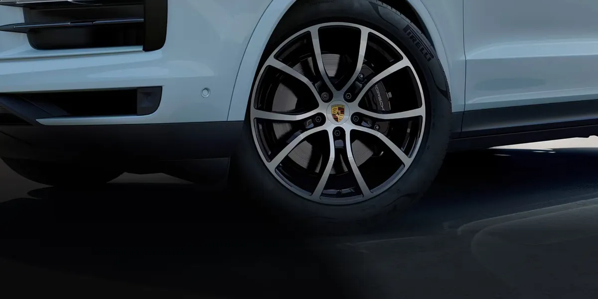 Interior of 2026 Porsche Cayenne showcasing red leather sport seats