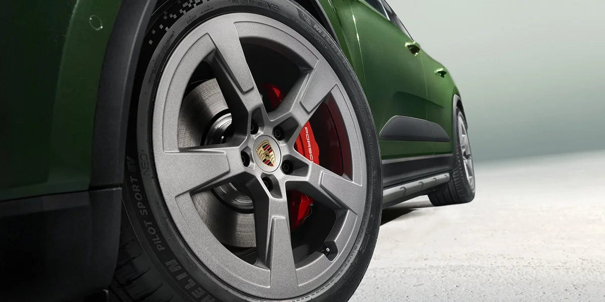 2026 Porsche Macan Electric 4S rear seats in purple leather interior