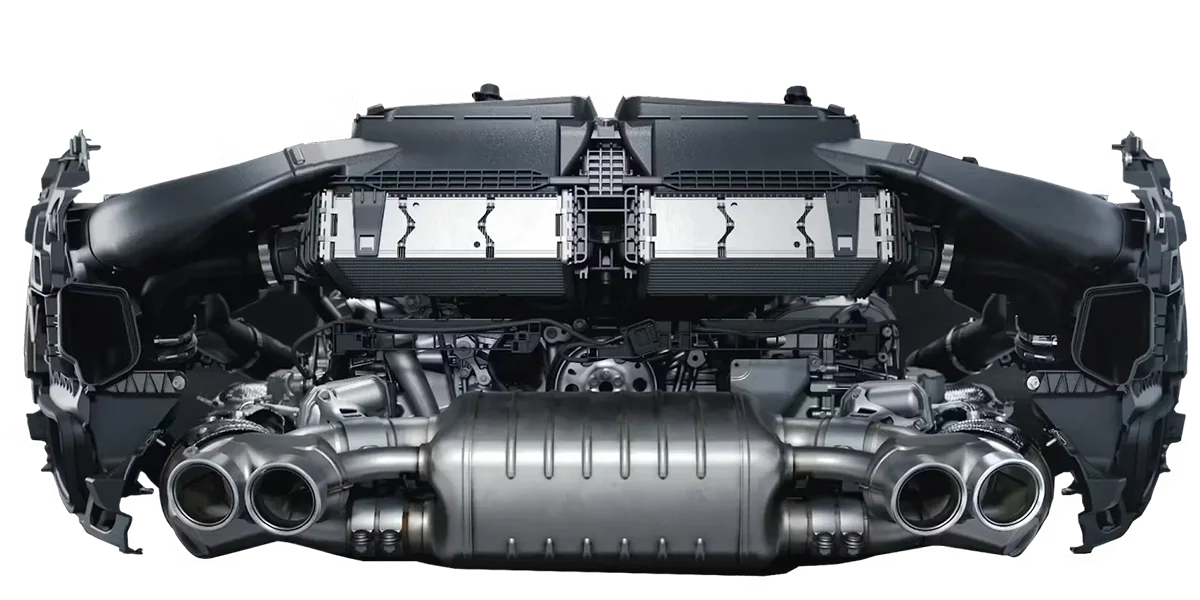 Porsche 911 rear-engine performance architecture illustrating the engine positioned behind the rear axle.