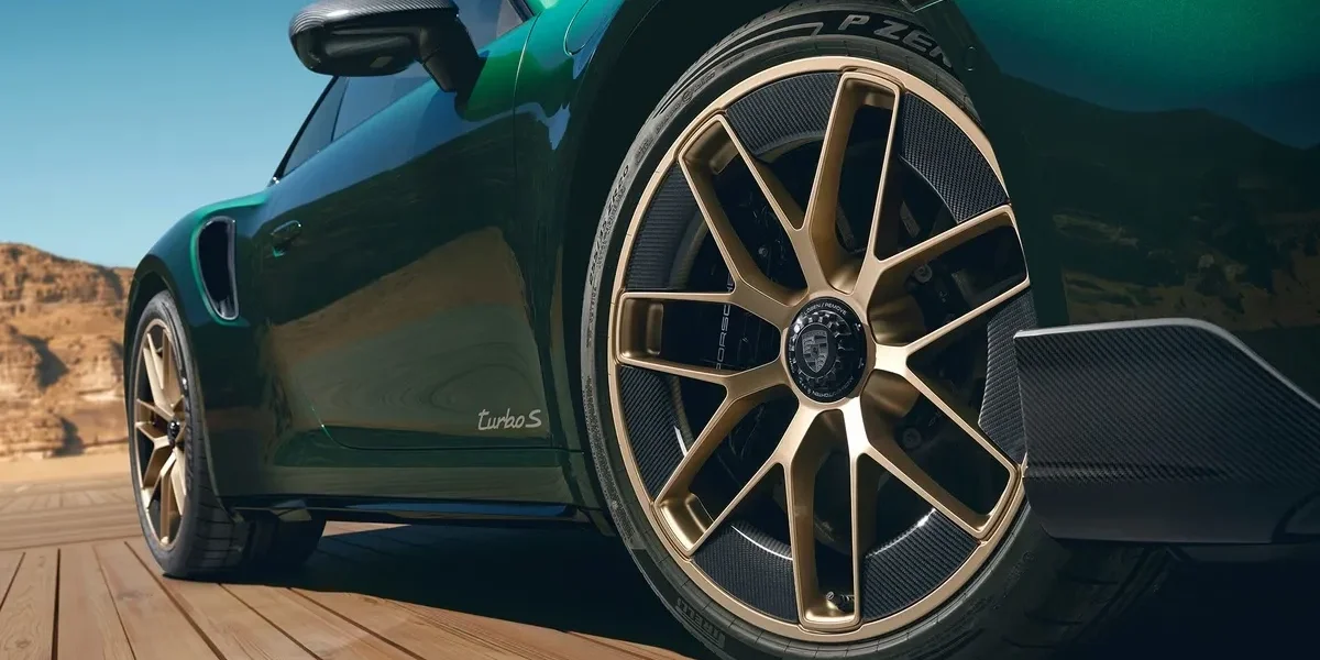 Porsche 911 Turbo S demonstrating its standard all-wheel drive system for traction and control