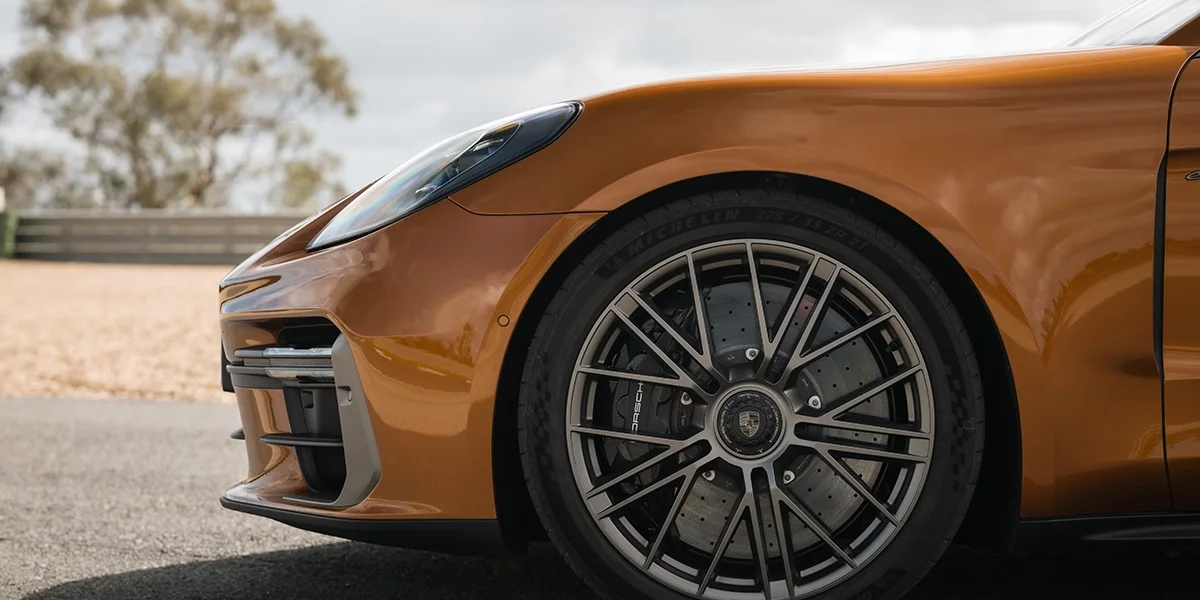 Rear angle of the 2026 Porsche Panamera 4 E-Hybrid