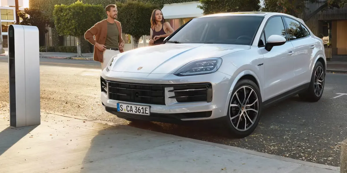 Certified pre-owned Porsche for sale at a car dealership in Lincolnwood, Illinois.